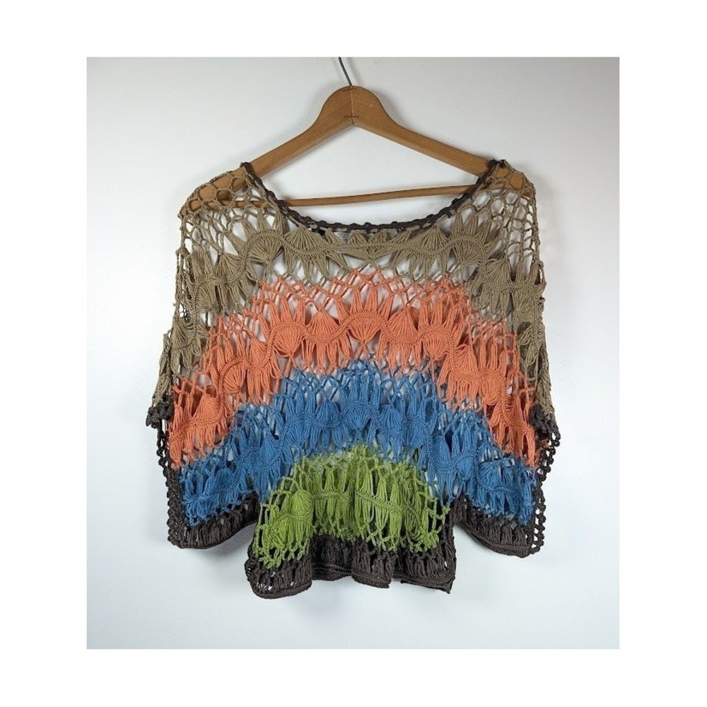 Crochet‎ Knit Top One Size Boho Hippie Cottage Festival Goblincore Fairy grunge
